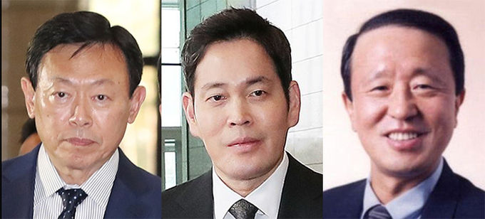 (왼쪽부터) 신동빈 롯데그룹 회장, 정용진 신세계그룹 부회장, 홍원식 남양유업 회장. 사진=연합뉴스