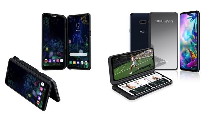 LG전자 'LG V50 씽큐' 및 'LG 듀얼 스크린'. 사진=LG전자
