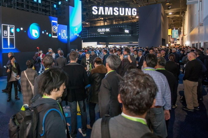 지난해 미국 라스베이거스에서 열린 세계 최대 전자 전시회 ‘CES 2019’ 삼성전자 전시관. 사진=삼성전자