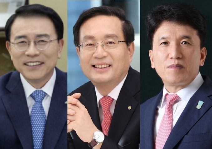 조용병 신한금융그룹 회장, 손태승 우리금융그룹 회장, 함영주 하나금융그룹 부회장