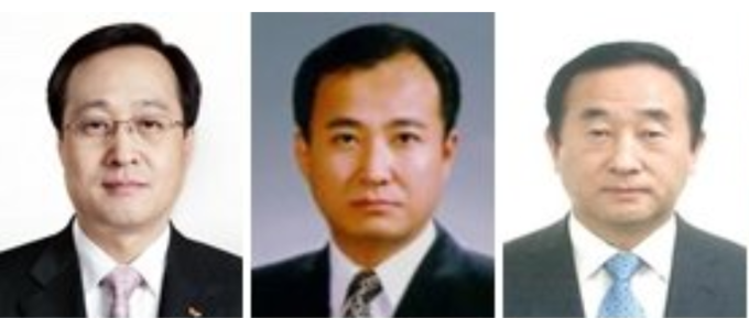 (왼쪽부터) 김신배 전 SK그룹 부회장, 배경태 전 삼성전자 부사장, 김치훈 전 대한항공 상무