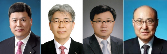 '학성고' 출신 금융권 인사. 왼쪽부터 권광석 차기 우리은행장 내정자,한동환 KB국민은행 부행장, 김우찬 금융감독원 감사,우영웅 전 신한금융지주 부사장