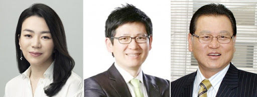 (왼쪽부터) 조현아 전 대한항공 부사장, 강성부 KCGI 대표, 권홍사 반도건설 회장