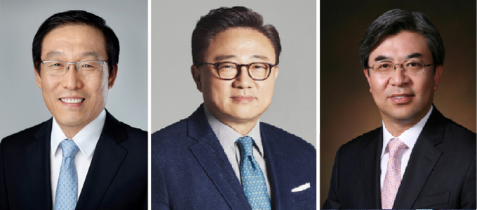 (왼쪽부터) 삼성전자 김기남 DS부문장, 고동진 IM부문장, 김현석 CE부문장