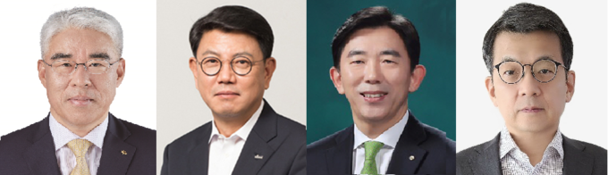 왼쪽부터 김기환 KB손해보험 대표이사, 정운진 신한캐피탈 대표이사, 박경훈 우리금융캐피탈 대표이사, 서호성 케이뱅크 행장 내정자