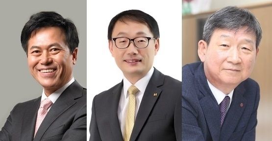 (왼쪽부터) 박정호 SKT 대표, 구현모 KT 대표, 황현식 LG유플러스 대표