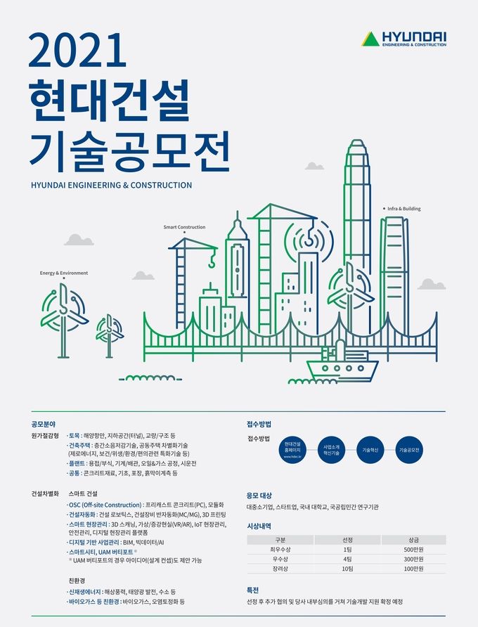 '2021 현대건설 기술공모전' 포스터 제공=현대건설