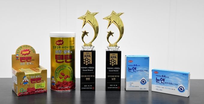 전국 1000여명의 약사들이 한미약품의 어린이영양제 ‘텐텐’과 1회용 무방부제 인공눈물 ‘눈앤’을 ‘굿 브랜드’로 선정(사진=한미약품)