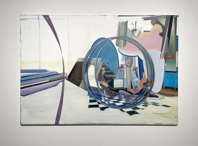 홍세진 작가의 작품명 : 크고 작은 선, 2021, 캔버스에 유채, 112x162cm(사진=서울문화재단)