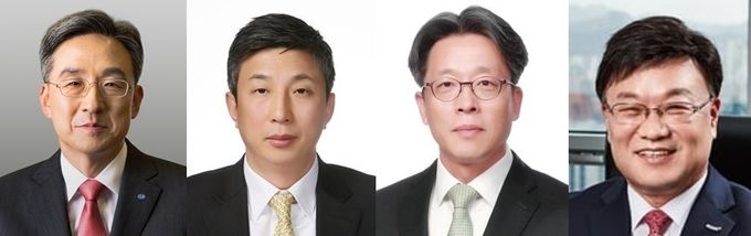 (왼쪽부터) 홍원식 하이투자증권 대표, 황준호 유진저축은행 대표, 김연수 칸서스자산운용 대표, 김원규 이베스트투자증권 대표.