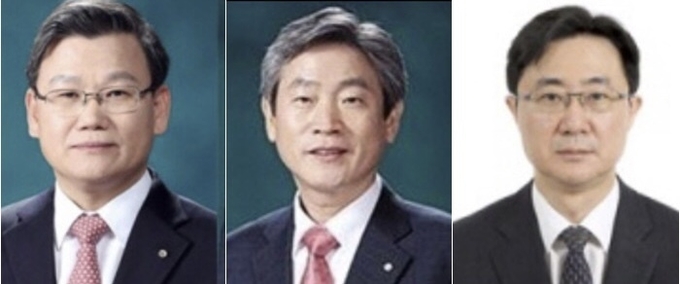 (왼쪽부터) 이원덕 우리금융 업무총괄 수석부사장, 박화재 우리은행 여신지원그룹 집행부행장, 전상욱 우리은행 리스크관리그룹 집행부행장보. 