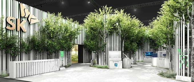 SK그룹 및 계열사 CES 2022 전시부스 모습