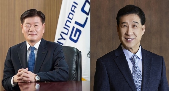 신임 김경배 HMM 대표 내정자(왼쪽), 배재훈 대표(사진=각 사)