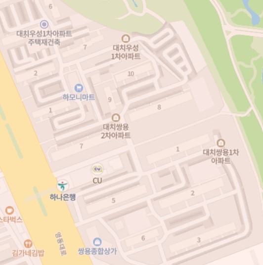 대치쌍용1,2차와 대치우성1차 지도. 제공=네이버부동산