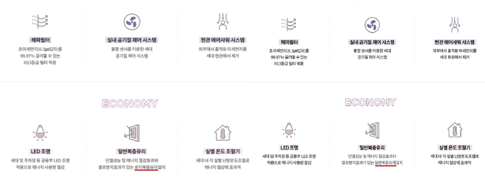 힐스테이트 천안아산역 퍼스트 홈페이지에 게재된 로이복층유리(왼쪽)와 일반복층유리(오른쪽). 제공=현대엔지니어링