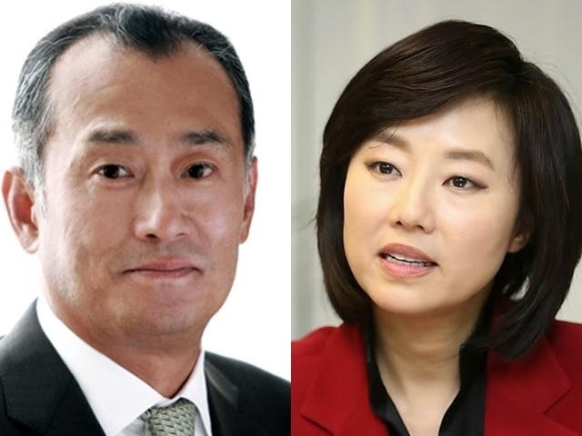 장세주(사진 왼쪽) 동국제강 회장과 조윤선 전 문화체육부 장관. 