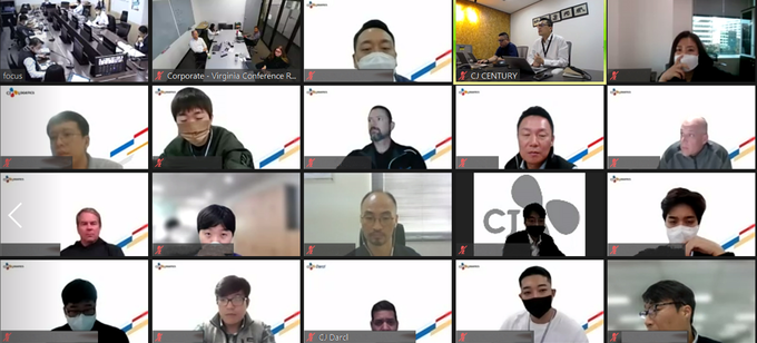 13일 온라인 화상 플랫폼에서 열린 제 6회 글로벌 IT 워크숍(Global IT Committee)에서 IT 리더들이 참여를 준비하고 있다. (사진=CJ대한통운) 