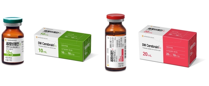 세레브레인주 바이알 10ml, 세레브레인 박스 10ml, 세레브레인주 바이알 20ml, 세레브레인 박스 20ml(사진=대웅바이오)