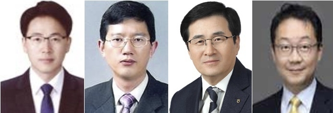 (왼쪽부터) 이석용 NH농협은행장 후보자, 윤해진 농협생명 대표 후보자, 서옥원 농협캐피탈 대표 후보자, 김현진 NH벤처투자 대표 후보자. 