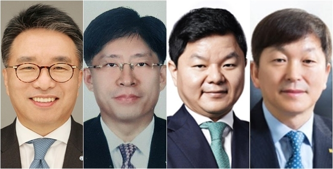 (왼쪽부터) 서명석 전 유안타증권 사장, 강성묵 하나증권 사장 후보자, 조성식 미래에셋생명 GA영업3부문 신임 대표, 이성재 현대해상 신임 사장. 
