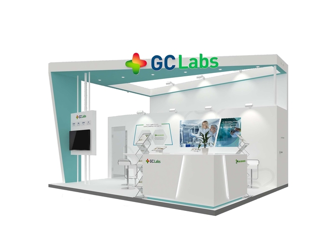 [GC녹십자의료재단, 2년 연속 '메드랩 2023' 참가. 홍보부스 모습(사진=GC녹십자의료재단)