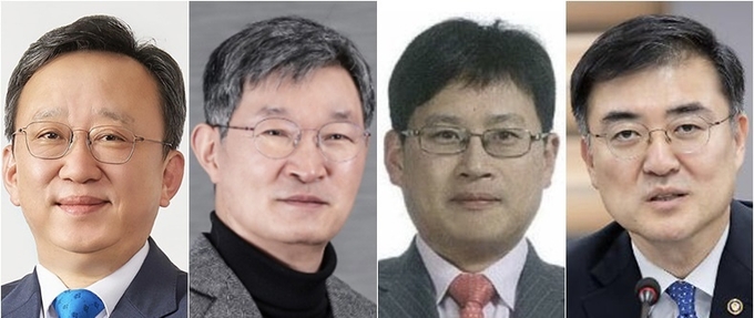 (왼쪽부터) 정상혁 신한은행장, 최원석 BC카드 대표, 박일영 세계은행그룹 상임이사, 손병두 한국거래소 이사장. 