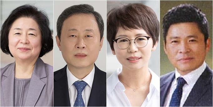 대형 금융지주가 새로운 사외이사진을 꾸리기 시작했다. 사진은 이번에 신규 추천된 (왼쪽부터)KB금융 여정성 서울대 소비자학과 교수, 김성용 성균관대 법학전문대학원 교수, 하나금융 원숙연 이화여대 행정학과 교수, 우리금융 지성배 IMM인베스먼트 대표. 