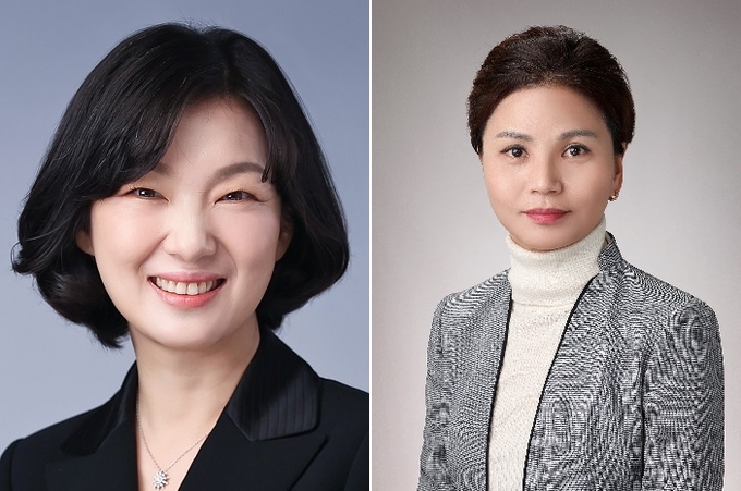 (왼쪽부터) 신임 사외이사 후보인 김주연 전 P&G 부회장, 이복희 듀폰코리아 대표(사진=SK이노베이션)