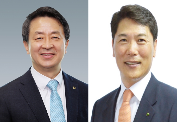 백정완 대우건설 사장(좌)과 홍현성 현대엔지니어링 부사장(우). 사진=각 건설사