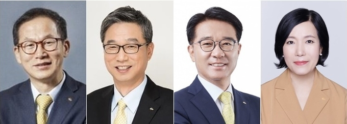 (왼쪽부터)KB금융지주 양종희·허인·이동철 부회장, 박정림 총괄부문장. 