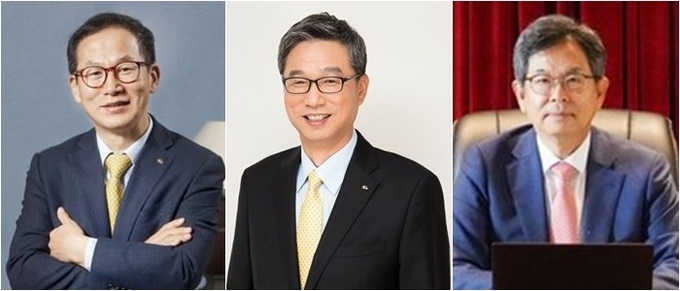 (왼쪽부터) 양종희 KB금융그룹 부회장, 허인 KB금융 부회장, 김병호 베트남 HD은행 회장. 