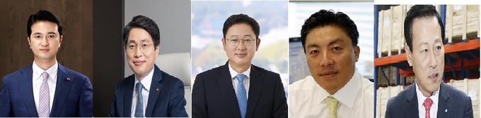 (왼쪽부터) 추형욱 SK E&S 사장, 김형근 SK E&S CFO, 이정섭, 이병남, 김도진 사외이사 순