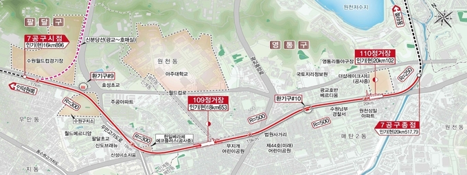 인덕원~동탄 복선전철 제7공구 평면도(사진=한양)