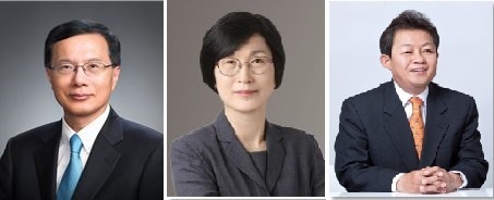 사외이사 후보인 최도성 한동대총장, 이정미 전 헌법재판소장 권한대행, 양정원 전 섬성액티브자산운용 대표(사진=금호석유화학)
