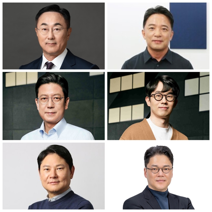 상단부터 박병무·김택진 엔씨소프트 대표, 김정욱·강대현 넥슨코리아 대표, 권영식·김병규 넷마블 대표