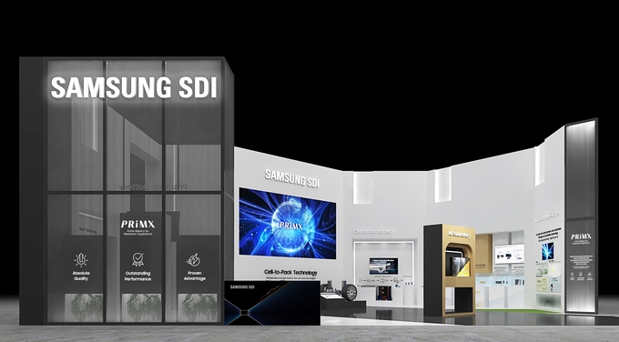 23일 코엑스에서 열리는 '제37회 세계전기자동차 학술대회 및 전시회(EVS37)'에 참가하는 삼성SDI의 전시회 부스 조감도. 삼성SDI는 전고체 배터리를 비롯한 미래 전기차용 배터리 기술들을 선보일 예정이다. (사진=삼성SDI)