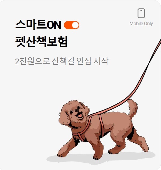 캐롯손해보험 ‘스마트온(ON) 펫산책보험’.