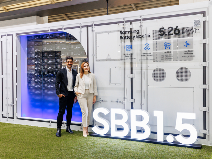 삼성SDI 에너지저장장치(ESS) 브랜드인 SBB 1.5 관련 모습(사진=삼성SDI)