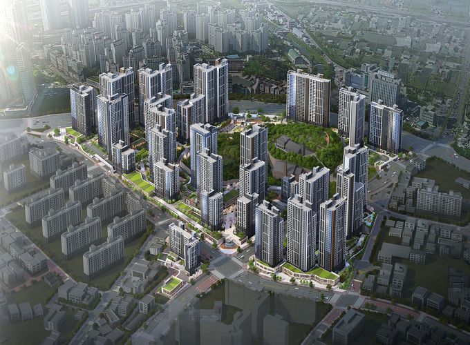 김포 북변4구역 '한강 수자인 오브센트' 조감도(사진=한양)