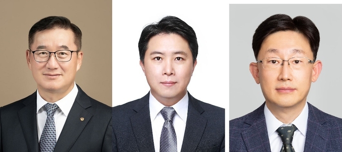 (왼쪽부터) 한화솔루션 케미칼 부문 남정운 신임대표, 동 큐셀부문 홍정권 신임대표, 여천NCC 김명헌 신임대표(사진=한화)