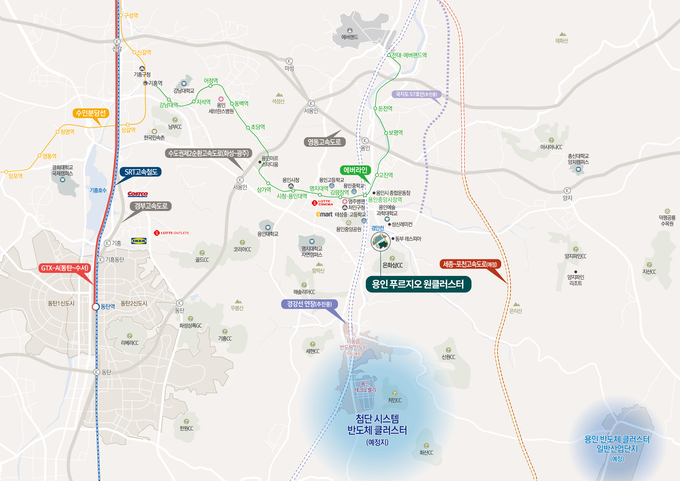 용인 푸르지오 원클러스터 지역도(사진=대우건설)