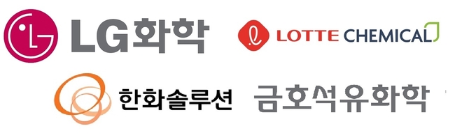 LG화학, 롯데케미칼, 한화솔루션, 금호석유화학 CI