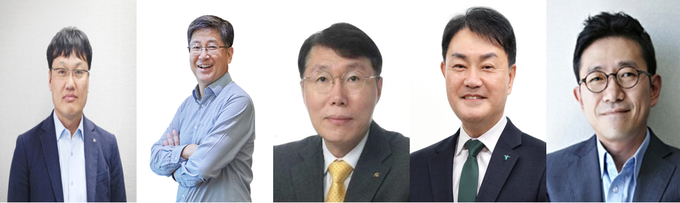 (왼쪽부터) 박창훈 신한카드 대표, 김이태 삼성카드 대표, 김재관 KB국민카드 대표, 성영수 하나카드 대표, 진성원 우리카드 대표 