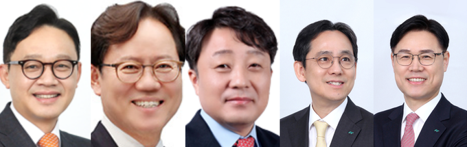(왼쪽부터) 강정훈 iM뱅크 경영기획그룹 부행장, 박병수 iM금융그룹 그룹리스크관리총괄 부사장 겸 iM뱅크 리스크관리그룹 부행장, 김기만 iM뱅크 수도권그룹 부행장, 천병규 iM금융그룹 그룹경영전략총괄, 성태문 iM금융 그룹가치경영총괄 부사장