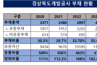 [광역개발공사 점검-경북개발공사] ②부채 증가에도 안정성 '이상 없음'