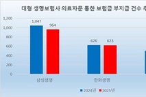 [2025 의료자문] 3대 생보사, 부지급 2111건…5건 중 1건 안 줘